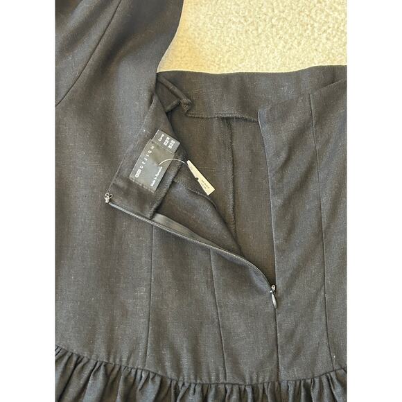 ASOS Design Women's Fit & Flare Mini Dress Sz 18 Black Linen Blend Party NWT - Picture 9 of 9